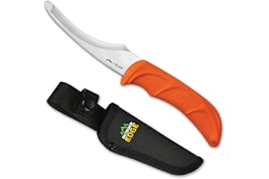 OUTDOOR EDGE Zip Blade - 4.0" Fixed Blade Hunting Knife for Skinning and Gutting Big Game - Includes Black Nylon Belt Sheath - Deer Gutting Knives