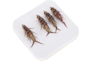 5pcs Stonefly Nymph Flies Dry Fly Fishing Bait Steel Hooks for Trout Bass Grayling Steelhead Bluegill Panfish Lures Tackle