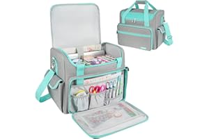 Craft Bag for Scrapbook Supplies, Large Scrapbook Tote with 15.6'' Laptop Sleeve, Art Supply Storage Bag with Multiple Pocket