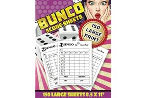 Bunco Score Sheets 150 Large Print High-quality Scorekeeping Book: Keep Track of Your Bunco Games with Ease Using These Large Print Score Sheets Games for Adults, Kids & Bunco Lovers