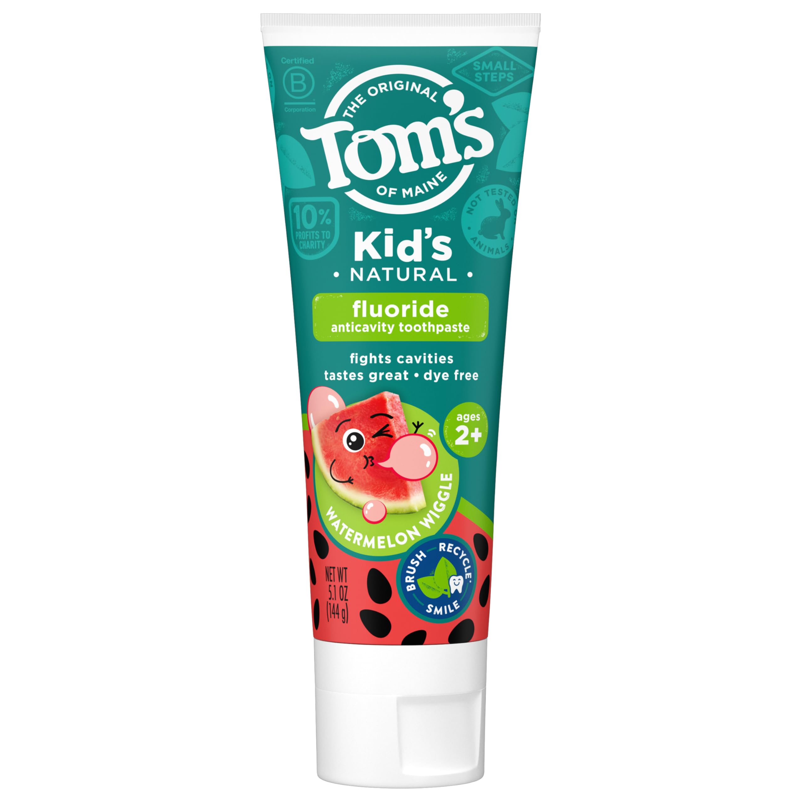 Photo 1 of ** 3 pack***Tom's of Maine Natural Children's Fluoride Toothpaste, Watermelon, 5.1 oz