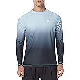 Mens Rash Guard UPF 50+ Swim Shirts UV Sun Protection T-Shirt Quick Dry Long Sleeve Beach Shirts for Fishing