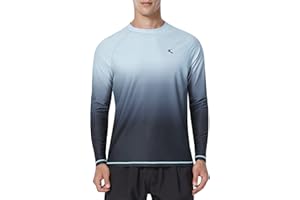 KPSUN Mens Rash Guard UPF 50+ Swim Shirts UV Sun Protection T-Shirt Quick Dry Long Sleeve Beach Shirts for Fishing