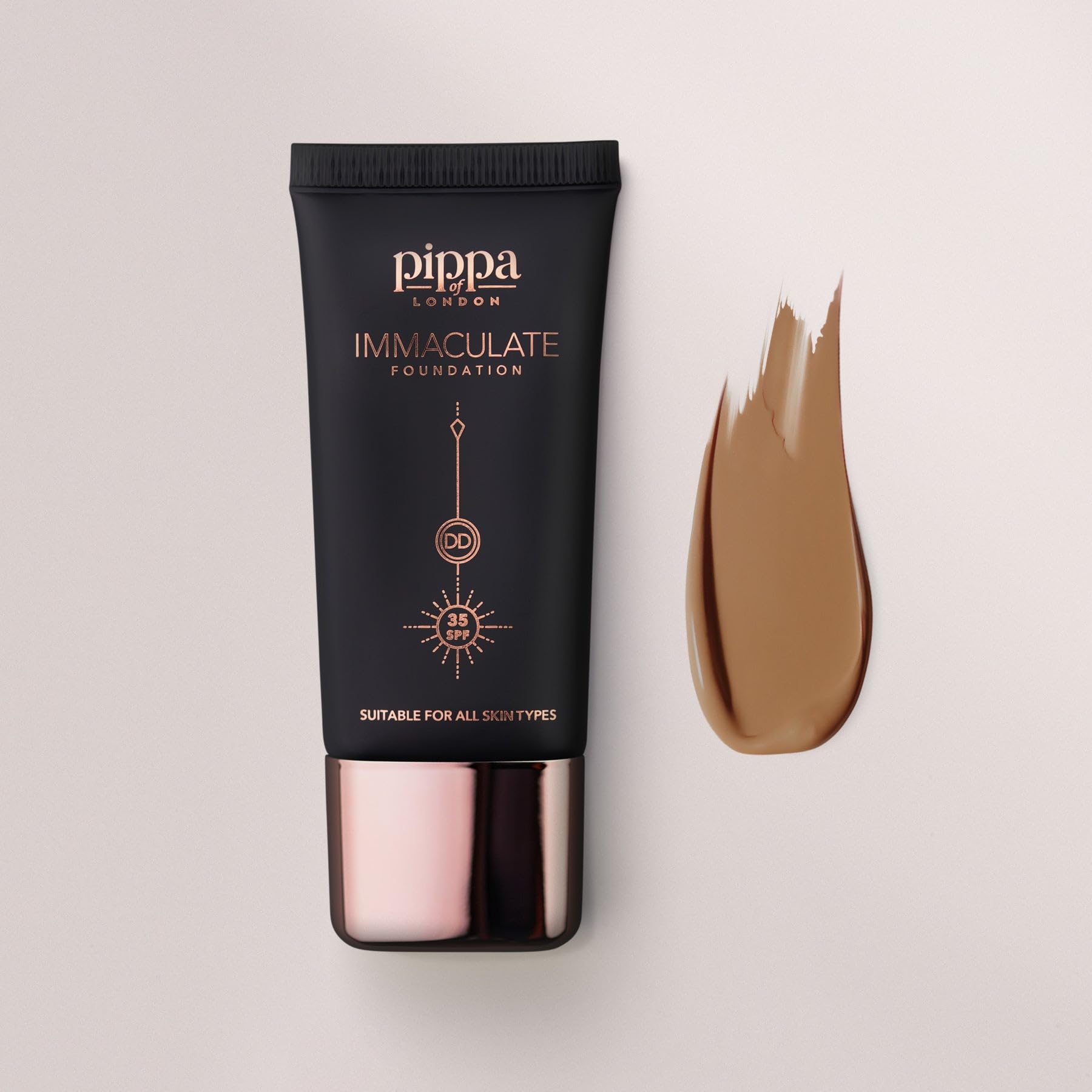 Pippa of London Immaculate Liquid Foundation, Mocha 206, Lightweight, Medium Coverage, Matte Finish SP35