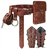 Renaissance Costume Belt Pouch Bracers Vial Potion Bottle Leather Keyring Hook LARP Cosplay Retro Ren Faire Festival Dress