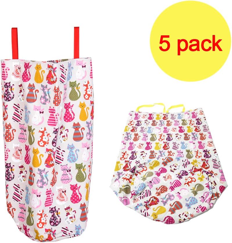 HAPPYMATY Potato Sack Race Bag 20'' x 20'' Multicolor and Patterned 5PCS Jumping Burlap Bags for Junior Child, Preschoolers Kids Exercise Hopping Game Beanbag Accessory