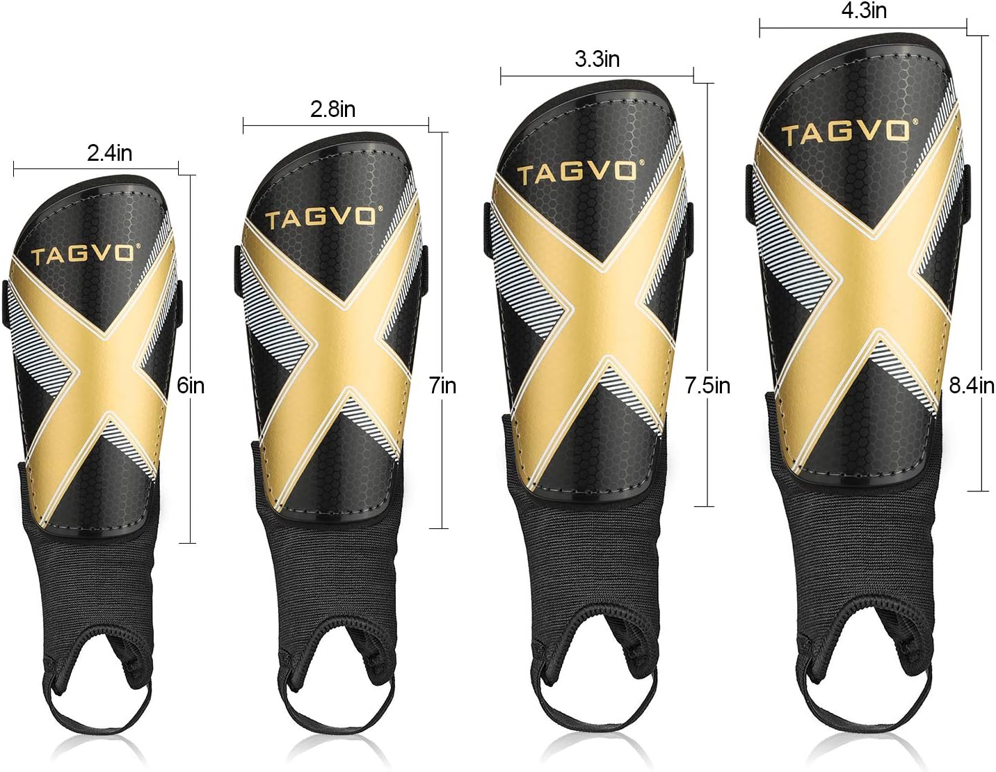 TAGVO Soccer Shin Guards, Kids Soccer Equipment with Ankle Sleeves Protection, Youth Sizes Child Soccer Shin Pads for Boys Girls : Sports & Outdoors