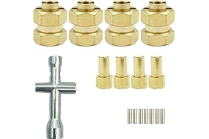 HOPLEX Brass 7mm RC Wheel Hex Hub Spacer with 9.5mm Offset Extension 4Pcs Hex Drive Adapter for AXIAL SCX24 Upgrades Accessories 1/24 RC Crawler Car¡­