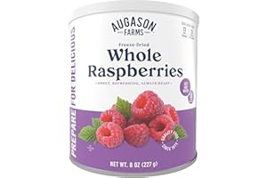 Augason Farms Freeze Dried Whole Raspberries Can, Emergency Food Supply, Everyday Meals, 23 Servings