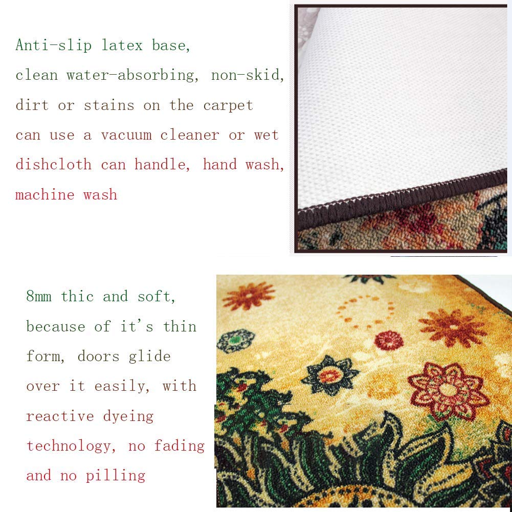 Boho Area Rugs Retro Floral - MeMoreCool Home Living Mats Protective Decorative Carpets 1PC 16 X 24 Inch