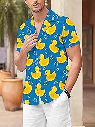 LuckLemocor Hawaiian Shirt Men Funny Button Down