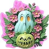 XMOLDNMS Halloween Silicone Molds Halloween Ghost Pumpkin Fondant Mold for Cake Decoration Cupcake Topper Chocolate Candy Sugar Craft Gum Paste Polymer