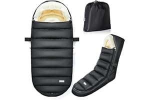 IvyWind Stroller Footmuff, Baby Winter Stroller Bunting Bag with Removable Zipper, Universal Warm Sleeping Bag for Cold Weath