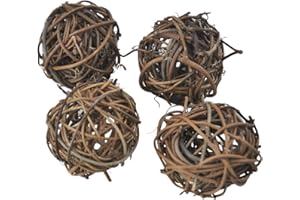 OUGUAL 10pcs Wicker Dried Vine Balls Table Wedding Party X-mas Garden Diameter 2 Inch