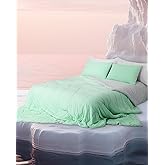 dennylife Cooling Comforter Queen Size, Double-Sided Cool Touch Cooling Blanket for Hot Sleepers, Q-Max 0.4 Summer Breathable Cooling Quilt, Oeko-TEX Certified, CS-QN1-LGN-v