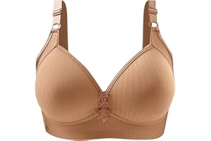 Gaexia Push Up Bra No Underwire Plus Size Seamless Lace Wireless Comfort Bras Everyday Adjustable Wire Free Breathable Bra