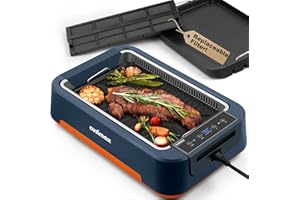 Electric Grill, CUSIMAX 1500W Smokeless Indoor Grill with Filter, Korean BBQ Grill with Removable Non-stick Grill & Griddle P
