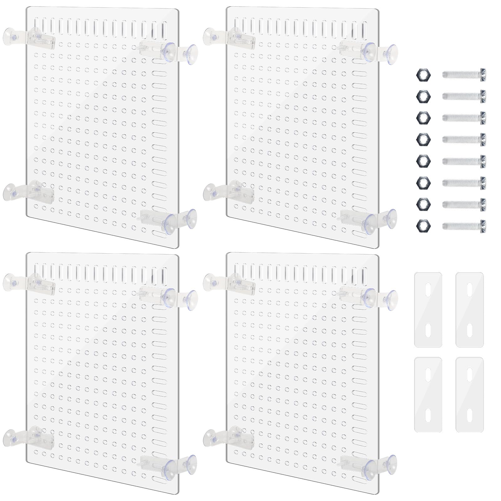Photo 1 of Nuanchu 4 Set Acrylic Fish Tank Divider 11.4 x 9.75'' Aquarium Divider Kit Splicable Flexibly Aquarium Divider with Suction Cups Accessories Splicing Board for 30/40/50/65/75/90/125/150 Gallon Tank