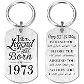 Yobent 53rd Birthday Gifts for Men 1973, Happy 53rd Birthday Keychain, 53 Year Old Birthday Gifts for Women, The Legend was Born in 1973