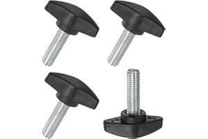 M METERXITY 4-Pack Thumb Screws, M8x25mm Tee Wing Knobs, Plastic T Handles Clamping Knob for Woodworking/Machinery/Equipment, Tightening Thread Thumbscrew [Black]
