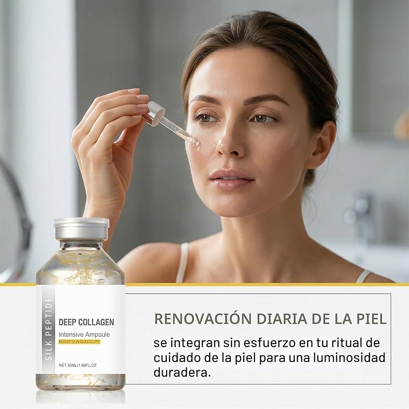 1 conjunto de ampolas séricas para elasticidade facial (com acessórios), 50 ml de ampolas de peptídeos de seda e colagénio Deep X, hidratante, anti-envelhecimento e firme. — foto 2 de 6