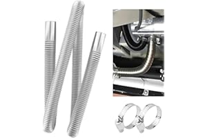 47.24" x 1" Dia Stainless Steel Diesel Heater Exhaust Pipe,Flexible Exhaust Pipe Kit with 2 Clamps,Rust Resistance Diesel Hea