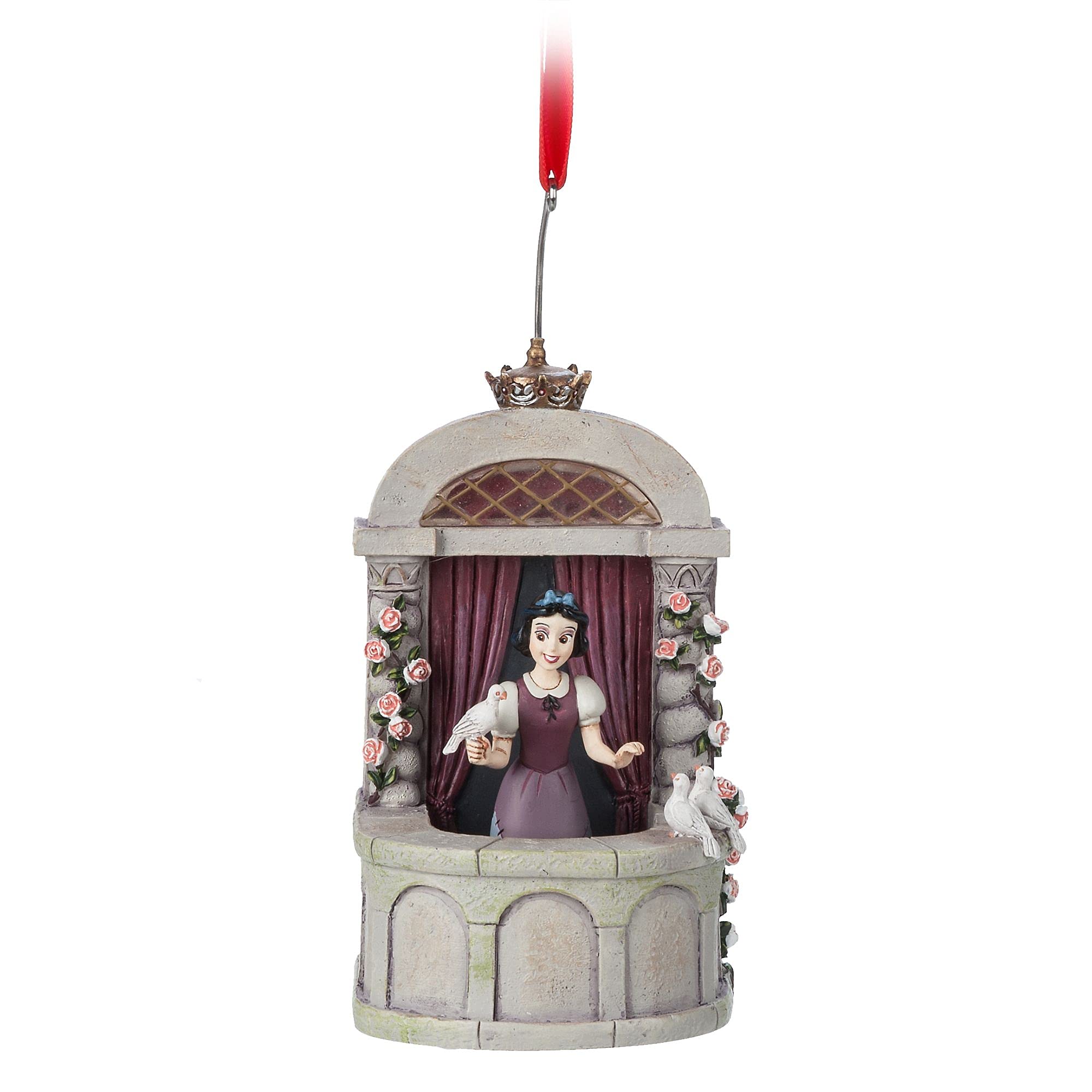 Disney Store Official Snow White Singing Hanging Ornament, 12cm/4”, Keepsake, Sculpted with Painted Details on Both Sides, Features Intricate Character Artwork