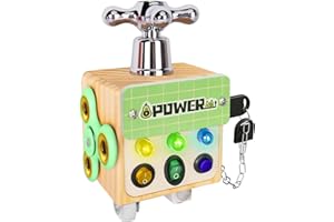 Zeoddler Toddler Toys for 1 2 3 Year Old, LED Busy Cube for Kids, Sensory Toys for Toddlers, Interactive Travel Preschool Educational for Kids, Birthday Gifts for Boys, Girls