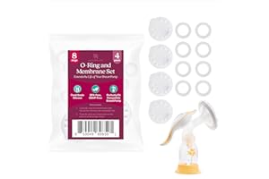 Nurse & Nourish 8 O'Rings & 4 Breast Pumps Membranes for Medela Harmony Manual Breast Pump - Nurse and Nourish Parts for Medela Hand Pump Harmony & for Medela Membrane Replacement