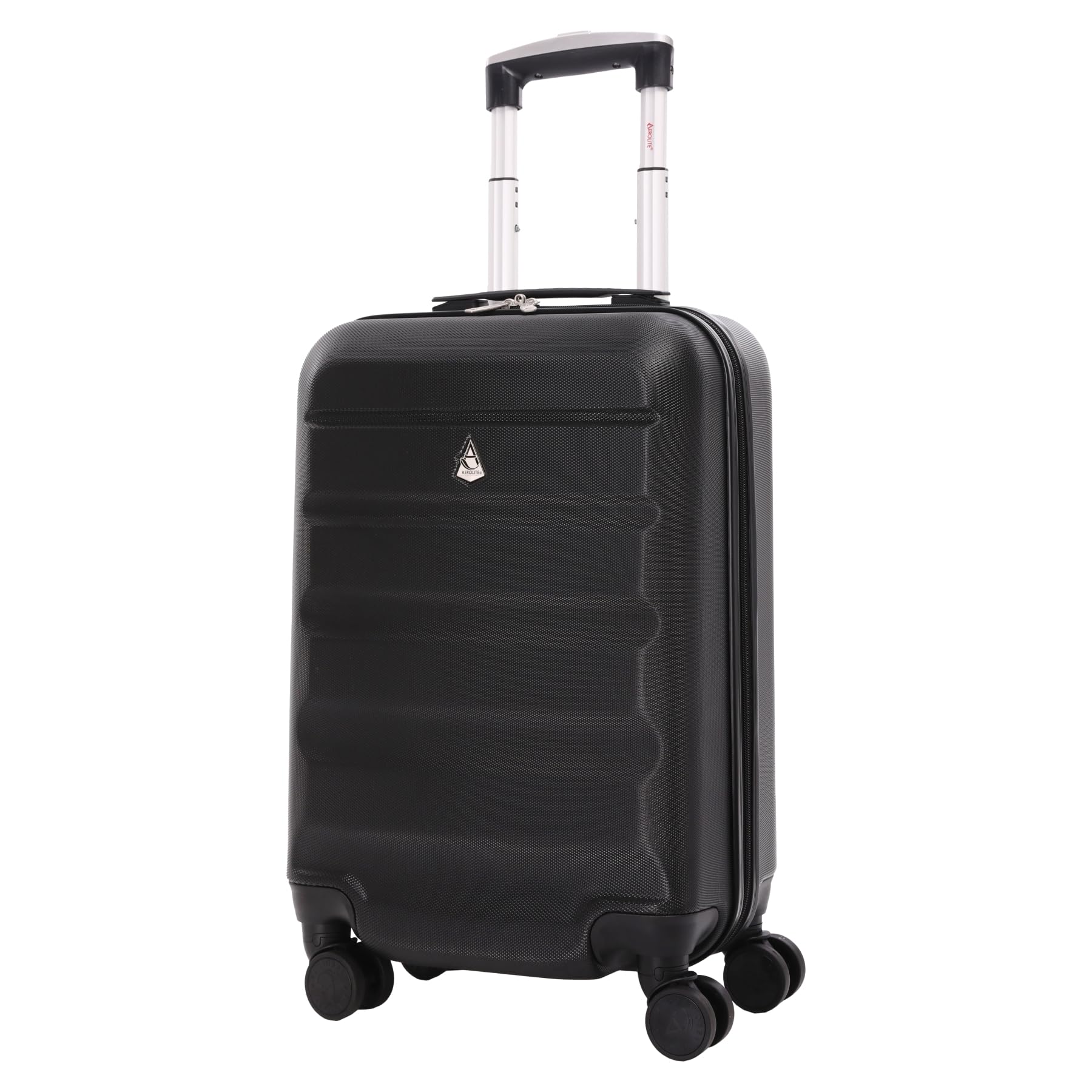Aerolite Lightweight 55cm Hard Shell Cabin Suitcase 4 Wheel Carry On Hand Luggage Bag - Approved for easyJet, British Airways, Ryanair - Black
