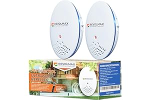REVOLMAX RX-4, Ultrasonic Pest Repeller - Electronic & Ultrasound, Indoor Plug-in Repellent - Get rid of - Rodents, Mice, Squirrels, Bats, Insects, Bed Bugs, Ants, Fleas, Spiders, Roaches (Blue, 2Pack)