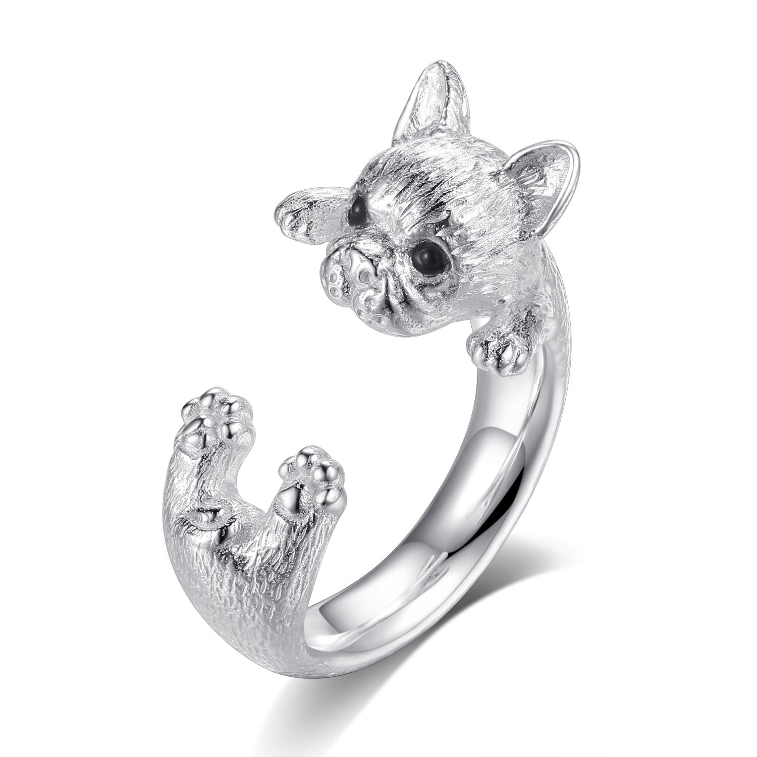 VIKI LYNN Women 925 Sterling Silver Dog Adjustable Ring
