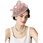 SWEETV Tea Party Hats Fascinators for Women, Fascinators Hats for Kentucky Derby, Cocktail, Wedding, Fancy Dress Party