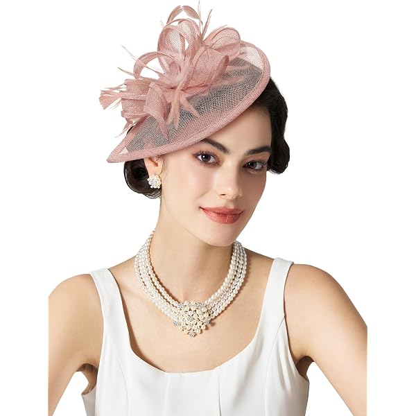 7539 Flower Fascinator Hats For Women,tea Party Derby Hat Cocktail Wedding LUDLZ Women Kentucky Derby Hat, Organza Flower, Wide Brim  main image 2