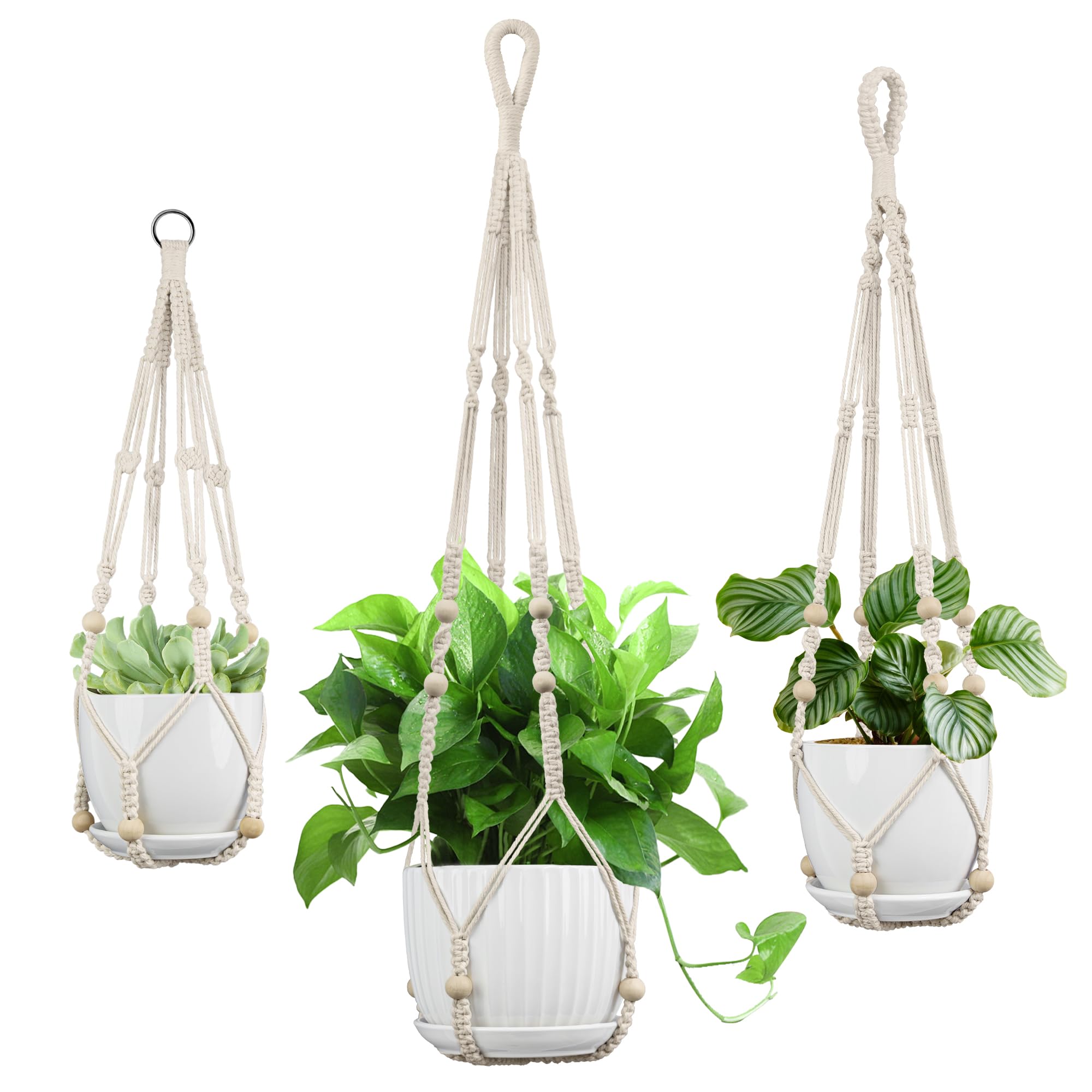 IDEEEPAN 3 Pack Macrame Plant Hanger