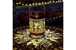 DIALAN'S Solar Lanterns Outdoor Garden Decor- Solar Lights Waterproof Hummingbird Decorative Gifts for Women Mom Grandma Hanging Metal Lights Gardening Gift for Outside for Yard, Patio, Backyard, Farm