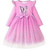 yccvoo Toddler Girls Dress Gifts: Ruffle Long Sleeve Tulle Tutu Fall Winter Casual Christmas Party Dresses for 2-7T