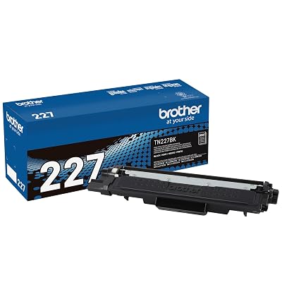 Brother Genuine TN227, TN227BK, High Yield Toner Cartridge, Replacement Black Toner, Page Yield Up to 3,000 Pages, TN227BK, Amazon Dash Available