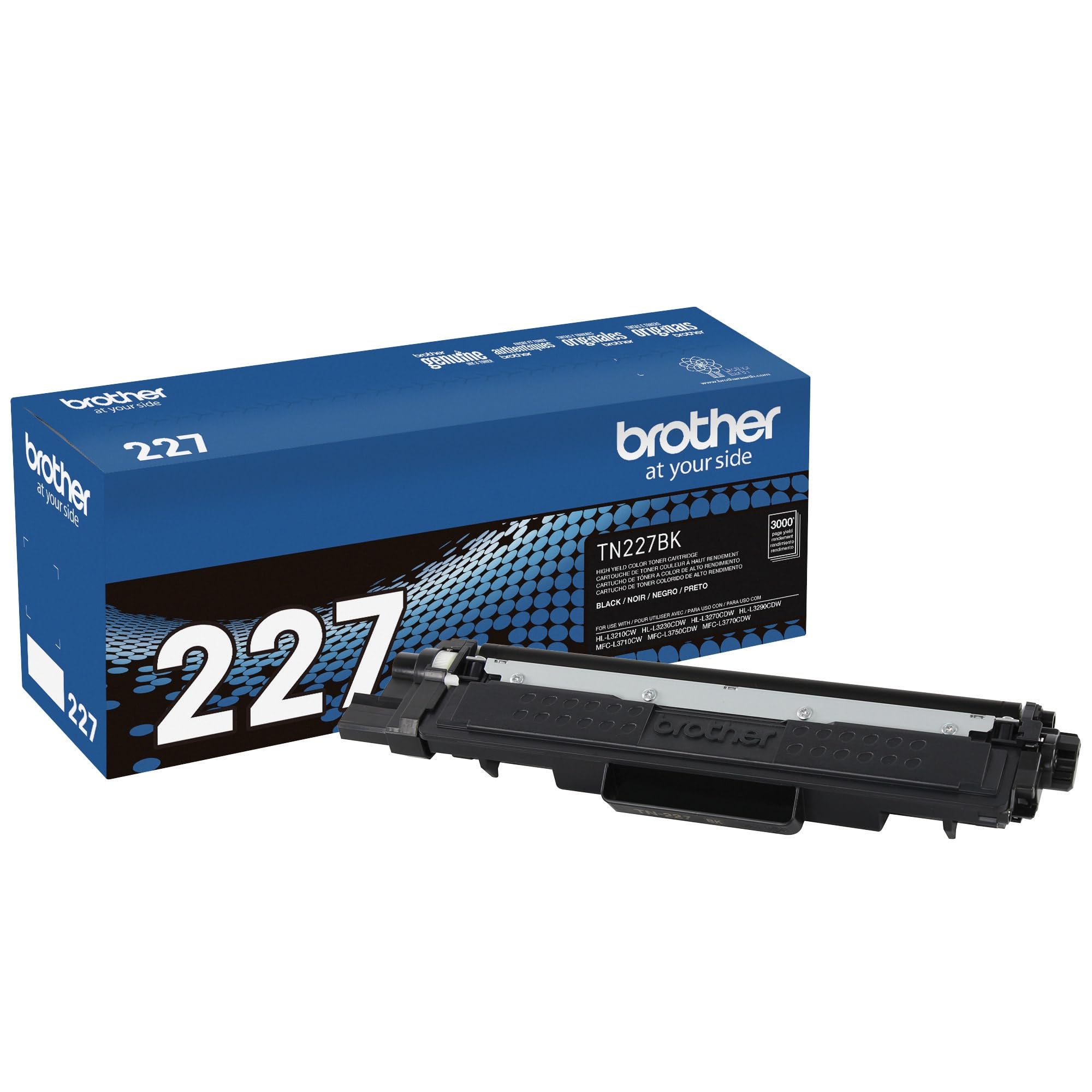 Photo 1 of Brother Genuine TN227, TN227BK, High Yield Toner Cartridge, Replacement Black Toner, Page Yield Up to 3,000 Pages, TN227BK, Amazon Dash Available