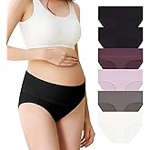 Mama Cotton Maternity Underwear Women's Foldable Pregnancy Panties Under The Bump Maternity Briefs Multi-Pack