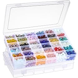 2 Pack 36 Grids Clear Plastic Organizer Box with