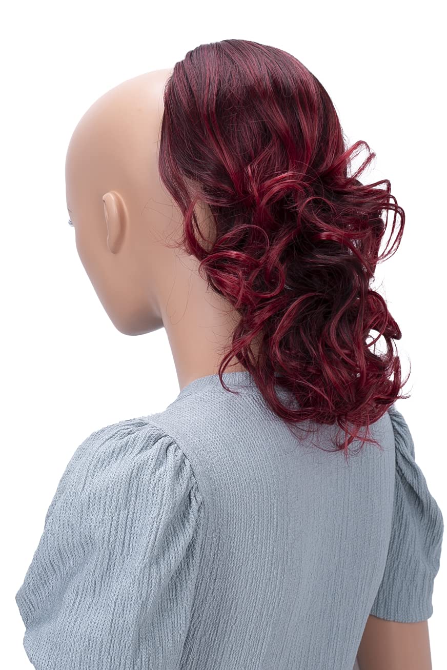CAISHA 12" Hair Piece Braid Ponytail Extension Voluminous Wavy Red Mix PH213