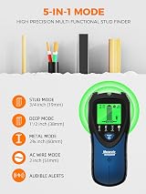 Mecurate 5-in-1 Stud Finder with LCD Display Wall Scanner view 2