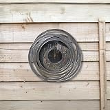 HomeZone Large Silver Wall Clock 51cm Waterproof Indoor Outdoor Decor view 9