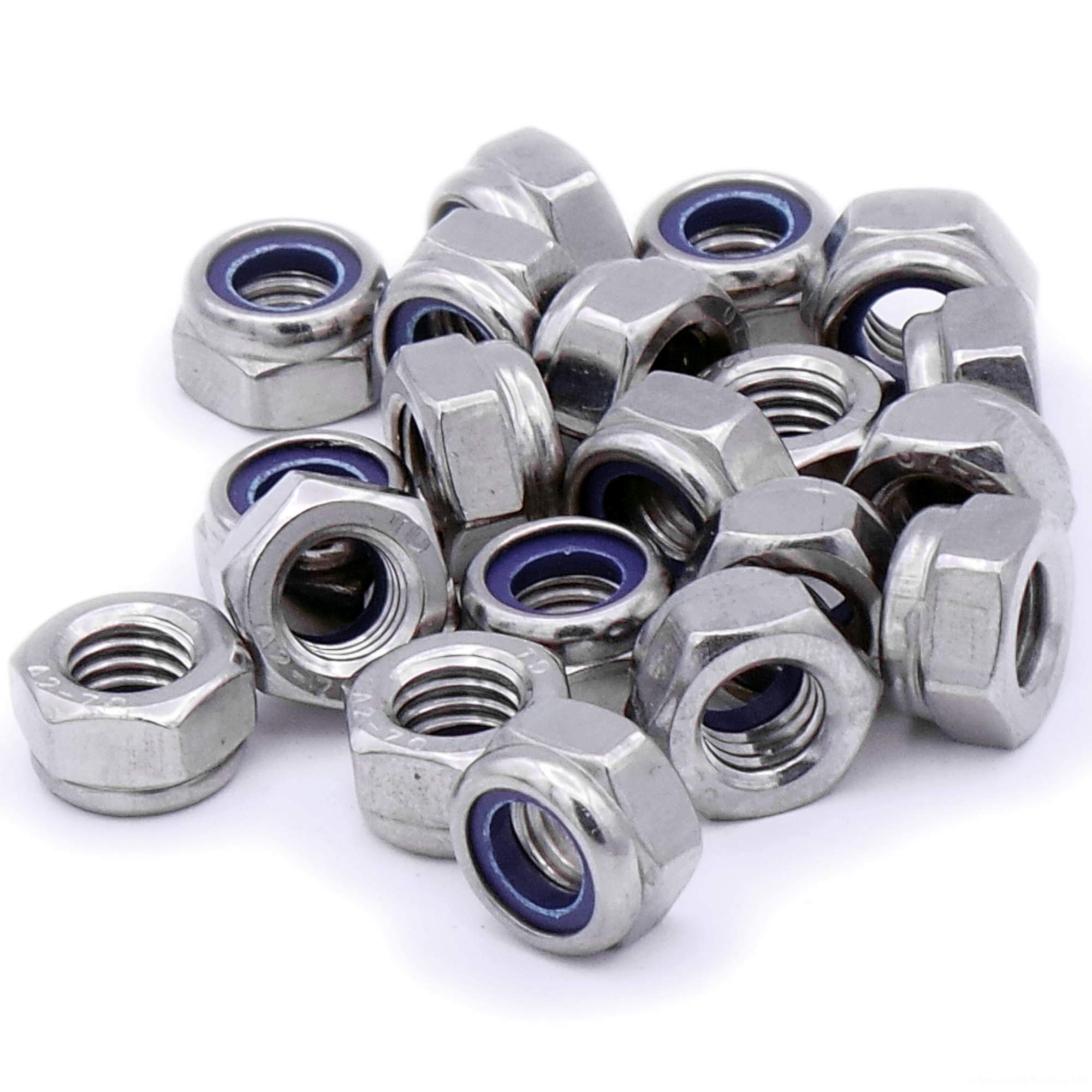 M8 (8mm) Nyloc Hex Nut (Type-T) - Stainless Steel (A2) (Pack of 20)