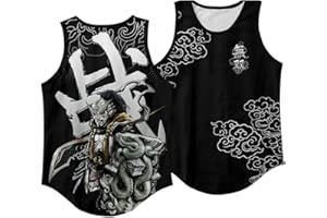 Japanese Anime Vintage Tank Top Funny 3D Print Cool Graphic Gym Workout Tee Casual Sleeveless Beach T-Shirts for Men