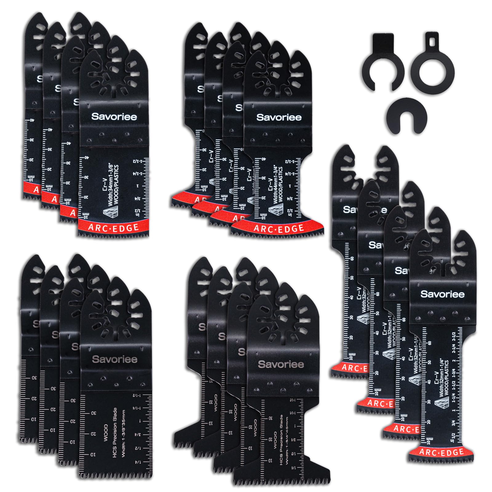 20PCS Oscillating Saw Blades, Universal Oscillating Multitool Saw Blades for Wood Plastics Metal, Quick Release Multi Tool Kits Fit Ryobi Milwaukee Rockwell Fein Makita