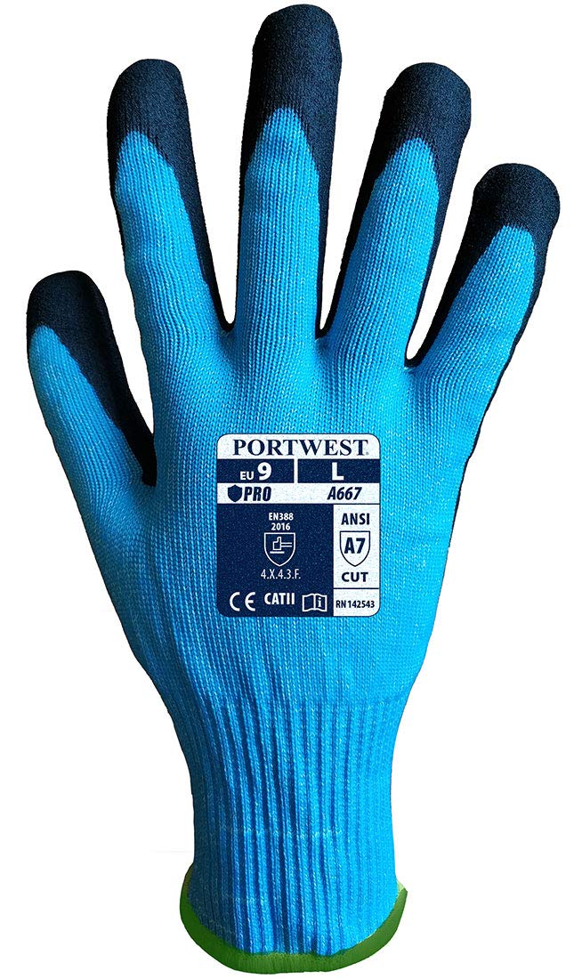 Portwest Claymore AHR Cut Glove, Size: XXL, Colour: Blue/Black, A667B8RXXL, Blue / Black - Image 4