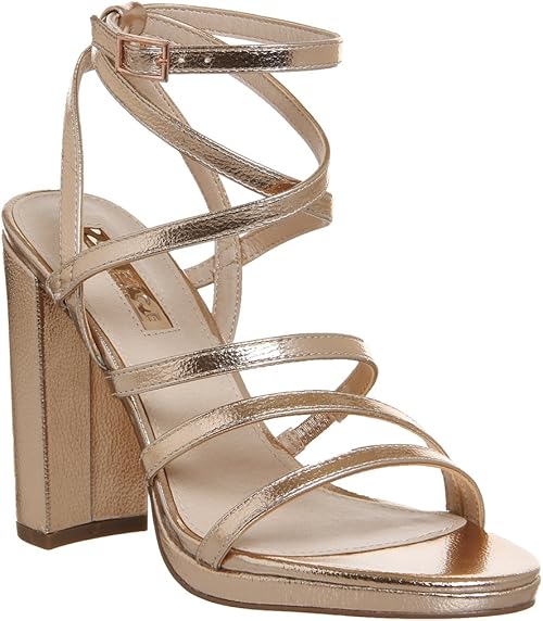 office gold block heels
