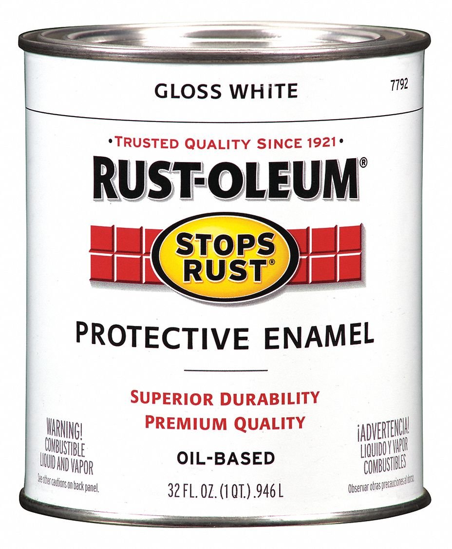 Enamel Paint, Gloss White, Solvent, 1 